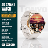 Montre connectée ultra-économe en énergie 950 mAh 4G Android 3 Go de RAM 32 Go de ROM avec station de charge magnétique, bracelet en silicone, GPS, suivi du sommeil 5G