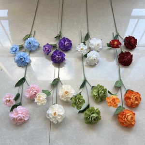 Phong Cách Mới 3 Đầu Duy Nhất Thân Cây Lụa Nhân Tạo Hoa Trắng Hoa Trà Hoa Cho Nhà Giáng Sinh Đám Cưới Valentine Của Ngày Trang Trí Nội Thất - Product Image 2