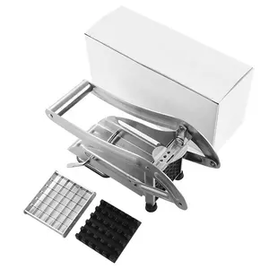 Rvs Franse Fry Cutter Groente Fruit No-Slip Zuig Vr Aardappel Cutter Handpers Voedsel Voorbereiding Veget Slicer