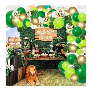 Articles de décoration de fête d'<span class=keywords><strong>anniversaire</strong></span> sur le thème de <span class=keywords><strong>la</strong></span> jungle et de <span class=keywords><strong>la</strong></span> <span class=keywords><strong>ferme</strong></span> en gros, kits de guirlandes d'arche de ballons verts, blancs et dorés pour l'<span class=keywords><strong>anniversaire</strong></span> des enfants - Product Image 3