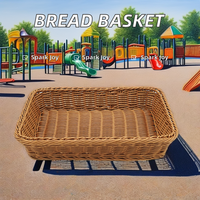 Panier d'affichage de pain et de fruits en plastique rectangulaire pour une présentation efficace des aliments