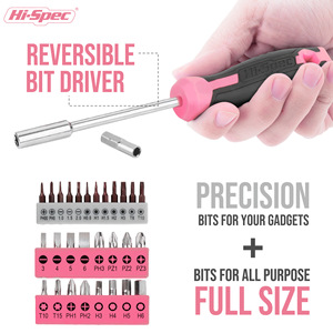Kit d'outils rose pour femmes, ensemble d'outils manuels de bricolage pour la maison, 38 pièces, avec marteau, tournevis, pinces, mètre ruban, niveau, ciseaux pour H - Product Image 3