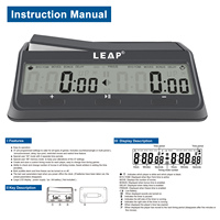 LEAP PQ9921 Horloge populaire à grand écran dgt pour jeu d'échecs avec horloge Byo-yomi