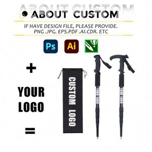 Bâton de randonnée rétractable en alliage d'aluminium pour l'extérieur, canne de trekking et de marche avec logo personnalisé, vente en gros - Product Image 2