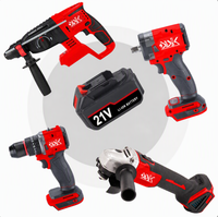 Ensemble d'outils électriques sans fil professionnels, kits combinés, perceuse à main et clé, meuleuse d'angle dans un coffret rigide pour la réparation, grande vente