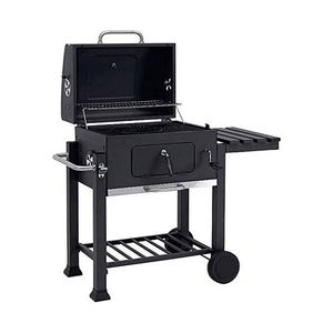 Backyard Outdoor Kitchen Barbecue Smoker <b>Large</b> Trolley Garden Party Black Trolley Cart <b>Bbq</b> Charcoal Grill - Product Image 1