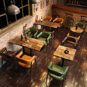 <strong>Euro</strong> Fashion Design Restaurant Furniture Antique Comfortable Metal Frame PU Leather Armchair Hollow Back - Product Image 3