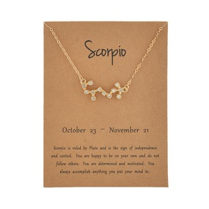 Collier ras du cou élégant et tendance pour femme, avec pendentifs signes du zodiaque, plaqué or, chaîne à maillons, cadeau de fiançailles, <span class=keywords><strong>astrologie</strong></span> - Product Image 4