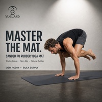 Tapis de yoga orthopédique Yugaland en PU sablé, coussin en caoutchouc à haute résilience pour la remise en forme des seniors