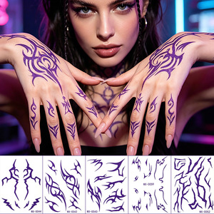 Temporary Tattoo <b>Sticker</b> Digital Printing PET Film Waterproof <b>Personality</b> Y2K Lightning Design For Cosplay Body Art - Product Image 5