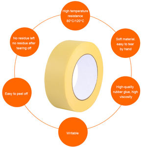 Cinta de papel crepé para pintar autos UJANG, varios anchos opcionales, cinta de enmascarar <span class=keywords><strong>automotriz</strong></span> para detalles de automóviles. - Product Image 6