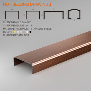 Prolink metallo vendita calda all'ingrosso della fabbrica di più forme in acciaio inossidabile bordo bordo di rivestimento ad angolo striscia profilo - Product Image 4