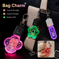 Porte-clés personnalisé en acrylique avec lumières LED multicolores, breloque de sac portable pour les conventions d'anime, les cadeaux promotionnels et les cadeaux de fête