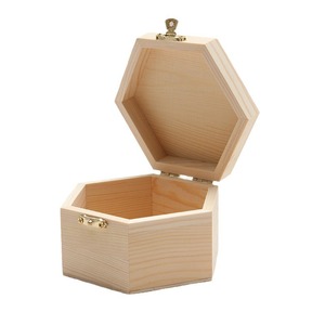 Caja Hexagonal de Madera de Paulownia para Almacenamiento de Joyas, con Cierre Dorado, Forma Cuadrada, para Regalo - Product Image 5