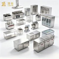 Ensemble complet d'équipements de cuisine commerciale en acier inoxydable avec options électriques et à gaz, service tout-en-un pour restaurants et hôtels
