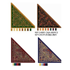 Sciarpa triangolare stampata FulareS 60x135 cm, accessorio multifunzionale per il collo, per uomo e donna, accessorio di moda - Product Image 1