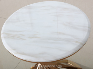 Tavolino d'Angolo di Lusso con Gambe <span class=keywords><strong>in</strong></span> Acciaio Inox Dorato e Piano <span class=keywords><strong>in</strong></span> <span class=keywords><strong>Marmo</strong></span>, <span class=keywords><strong>per</strong></span> Casa, Hotel e Ufficio - Product Image 5