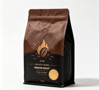 Sacs à café biodégradables personnalisés de 12 oz en gros, emballages de 250 g pour café, sacs en plastique de 12 oz pour les entreprises de café avec valve