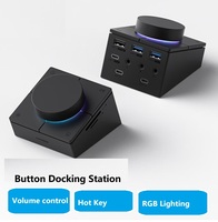 Station d'accueil Button Dock pour Mac, PC portable, éclairage RGB, ports USB 3.0, USB-C, 3,5 mm