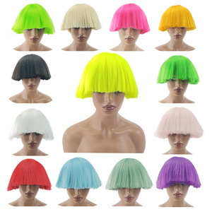 Perruque Lady <span class=keywords><strong>Gaga</strong></span> sans lacets, style européen et américain, cheveux courts, pour scène de boîte de nuit, tête de champignon, cosplay, en soie haute température - Product Image 2