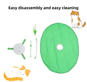 Juguete interactivo divertido para gato, juguete volador automático para mascotas, 2 en 1