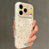 Coque de téléphone mignonne à imprimé étoile style coréen, fine et anti-chute pour iPhone 18 Pro Max, 17 Pro Max, 16, 15 Plus, 14 Pro
