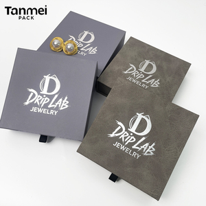Custom Logo Grey Luxury Drawer Jewelry <b>Box</b> Sliding <b>Gift</b> Packaging for Necklaces <b>Earrings</b> and Bracelets - Product Image 6