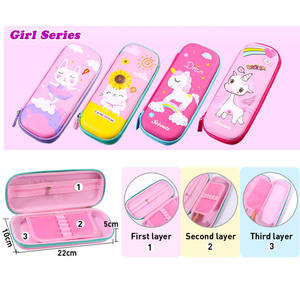 Trousse <span class=keywords><strong>à</strong></span> crayons portable Foska mignonne pour l'école, cadeau promotionnel, porte-stylos en EVA gaufré <span class=keywords><strong>3D</strong></span> grande capacité pour filles - Product Image 2