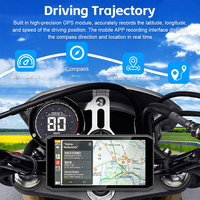 Écran CarPlay Moto sans fil 6,0 pouces avec 2 caméras HD, DVR pour moto, capteur de pression des pneus TMPS, système BSD, GPS, suivi T12