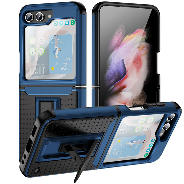 Luxury Armor Anti-Fingerprints for Samsung Galaxy Z Flip 7 FE / Flip 6 5 4 3 Case All Inclusive Silicone Shockproof Hard Cover