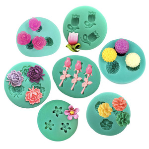 Diy Fondant Silicone Chocolate Molds Flower Series Cake Mold For Baking Decoration Green Circle Shape - Product Image 5
