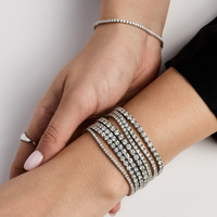 Chaînes de tennis personnalisables RINNTIN BSB-T bijoux en argent sterling 925 2mm 3mm 4mm bracelet de tennis en zircon cubique CZ