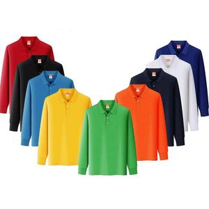 Polos bordados con logotipo personalizado al por mayor, Polo de trabajo de secado rápido de manga larga, uniforme de oficina unisex - Product Image 1