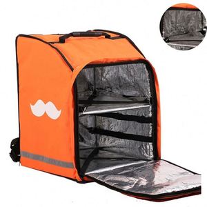 Insulated Pizza Delivery <b>Backpack</b> PE Foam Aluminium Foil Tarpaulin PVC 600D 40x40x50cm Black/Pantone Colors Custom Food Grade - Product Image 1