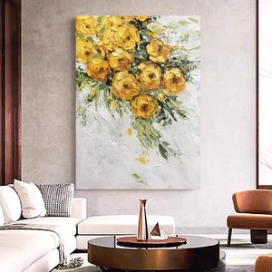 Hand Painted Oil Painting Abstract Flower Art <b>Large</b> Wall Decor For Living Room Sofa Background 3D Visual Effect Wabi Sabi Style - Product Image 3