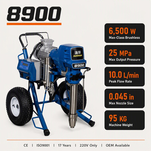 Machine de pulvérisation sans air électrique haute tension à moteur brushless <span class=keywords><strong>pour</strong></span> peinture au latex, enduit et mastic, <span class=keywords><strong>pistolet</strong></span> de pulvérisation puissant 220V, vente en gros - Product Image 2
