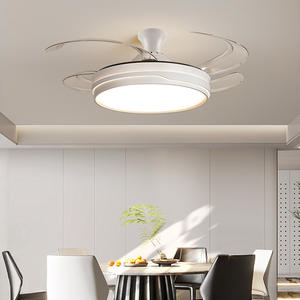 Lampara De Techo Con <span class=keywords><strong>Abanico</strong></span> Ventilador De Techo Retráctil Invisible De 42 Pulgadas Con Control Remoto Inteligente De Luz - Product Image 2