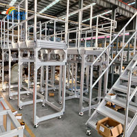 Plateforme mobile de haute qualité pour entrepôt de conteneurs, assemblage en aluminium et garde-corps en acier amovible pour entrepôts