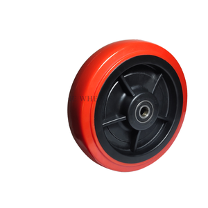 Fabrik Großhandel Große Menge Industrieller Kunststoff kern Rot Universal-Brems rollen Polyurethan-Rollen - Product Image 1