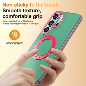 Funda Magnética Mate de Alta Calidad para Teléfono Samsung S26 S22 S23 S24 S25 Ultra Plus FE con 360 °   Funda a prueba de golpes con soporte de anillo metálico - Product Image 2