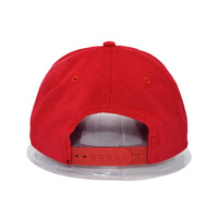 Gorra de pana natural de 5 paneles sin estructura, bicolor roja, con base roja, sombreros de lujo