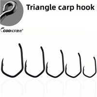 Hameçon de pêche à la carpe européen triangulaire, en acier à haute teneur en carbone, avec ardillon et griffe d'aigle, pour la pêche en entrepôt