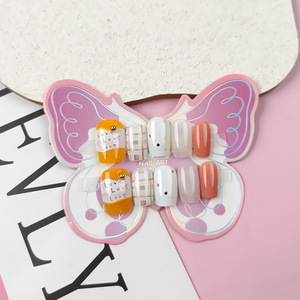 <span class=keywords><strong>Faux</strong></span> <span class=keywords><strong>ongles</strong></span> courts ultra-fins pré-dessinés style Instagram rose pour filles, 10 pièces, pour enfants et adolescents - Product Image 2