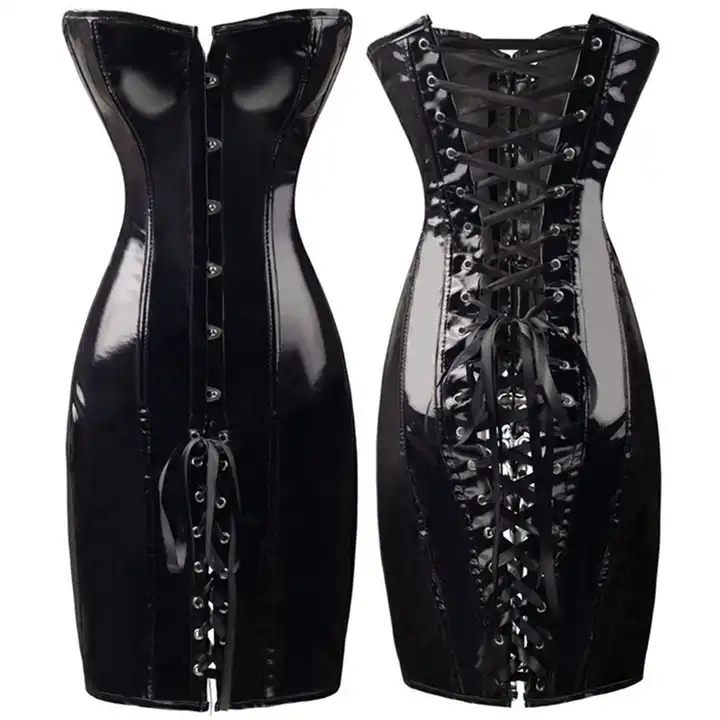 Black Sexy Gothic PVC corset dress
