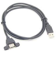 Câble d'extension coaxial USB 2.0 AM vers AF personnalisé avec gaine en PVC et fixation par vis pour microphone/haut-parleur/moniteur