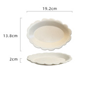 Assiette à dessert en céramique florale faite à la main, style vintage français, style INS, pour le thé de l'après-midi