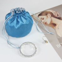 Sac à cordon personnalisé en satin de soie double couche, couleur bonbon, avec logo, durable, doux, pochette cadeau pour cosmétiques, mariage, fête, rangement