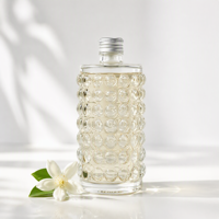 Vente en gros de flacons de parfum en verre transparent personnalisés de haute qualité, 375 ml, bouchon à vis cylindrique, design élégant, flacon à liqueur pour l'emballage