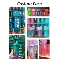 Vente en gros de shaker en plastique pour sport protéiné de 500ml avec logo personnalisé bouteille d'eau pour la gymnastique en poudre mélange d'exercices 3 compartiments sans Bpa