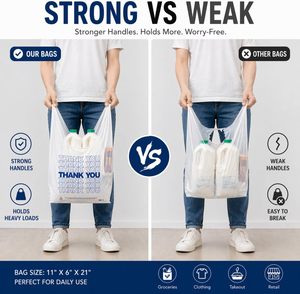 Black Trash Bags with Handles, Super Thick Plastic Rubbish Bags Suitable for Office, Picnic, <b>Kitchen</b> and Bulk Use - Product Image 6